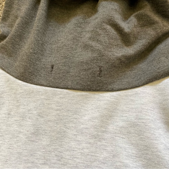 Colorblock Henley Oversize Sweatshirt Turtleneck green and Heather gray M-XL - Picture 4 of 8